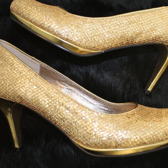 Gold Glitter Heels - Picture 2 of 5